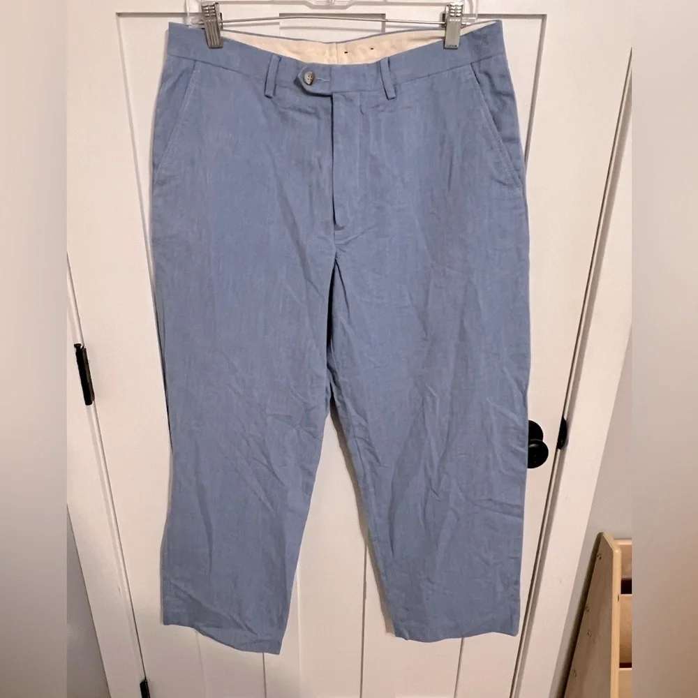 J. Crew Pants Mens Slacks Chinos 34x30 Blue Flat Front Cotton